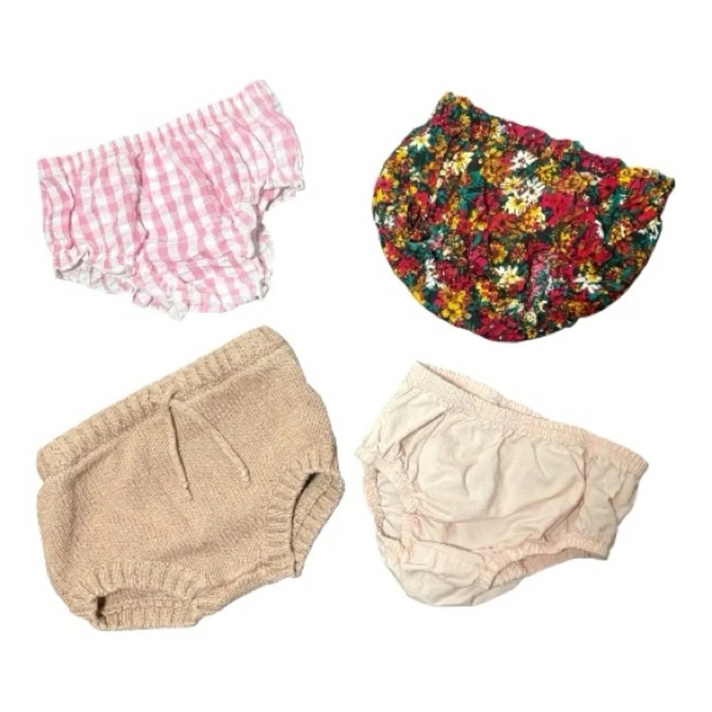 Assorted Kids Bloomers and Diaper Covers - Pink, Floral, Beige, Gingham Pink